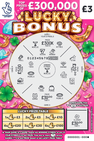 Lucky Bonus, Game 1458, official scratchcard product image