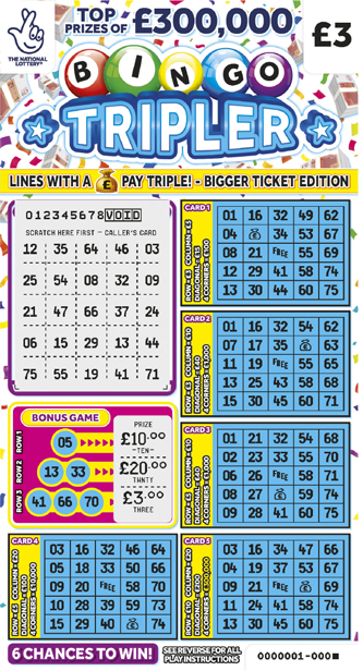 Bingo Tripler, Game 1467, official scratchcard product image