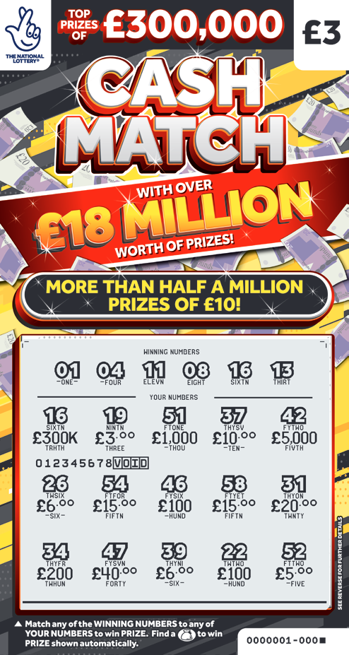Cash Match, Game 1470, official scratchcard product image