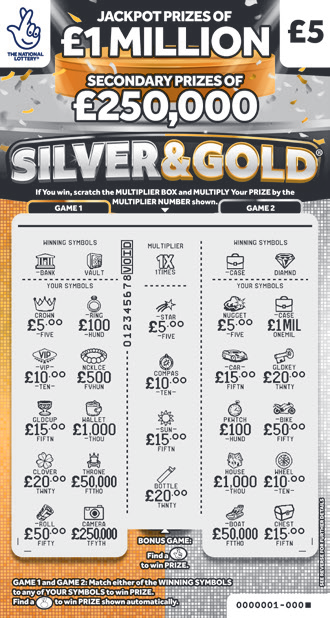 Silver & Gold, Game 1474, official scratchcard product image