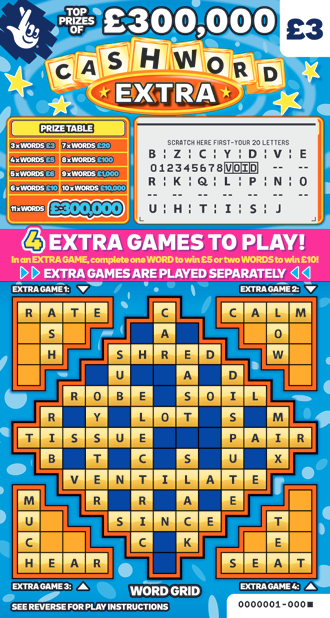 Cashword Extra, Game 1507, official scratchcard product image