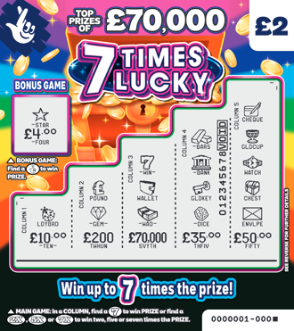 7 Times Lucky, Game 1512, official scratchcard product image